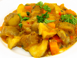 Voedselzandloper-proof: Pompoen en aardperen gegaard in zelfgemaakte curry